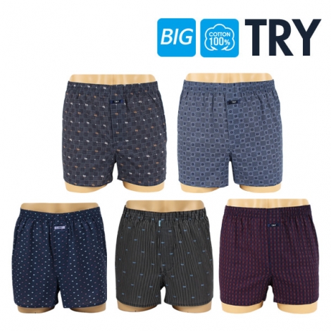 [트라이] 사계절 남성 트렁크팬티 T6B 5종세트