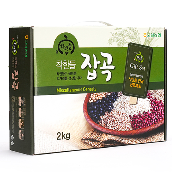 (농할) [고삼농협 착한들] 세트 3호 잡곡 4종 2kg (구성 : 찹쌀 500g, 현미 500g, 찰흑미 500g, 황금찰보리 500g )