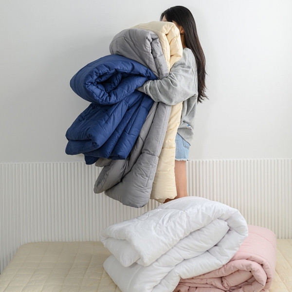 ★주말특가★ 심플 샤이니 40수 순면 100% 단색 사계절 차렵이불 이불+베개커버+패드 침구 세트 5가지 색상