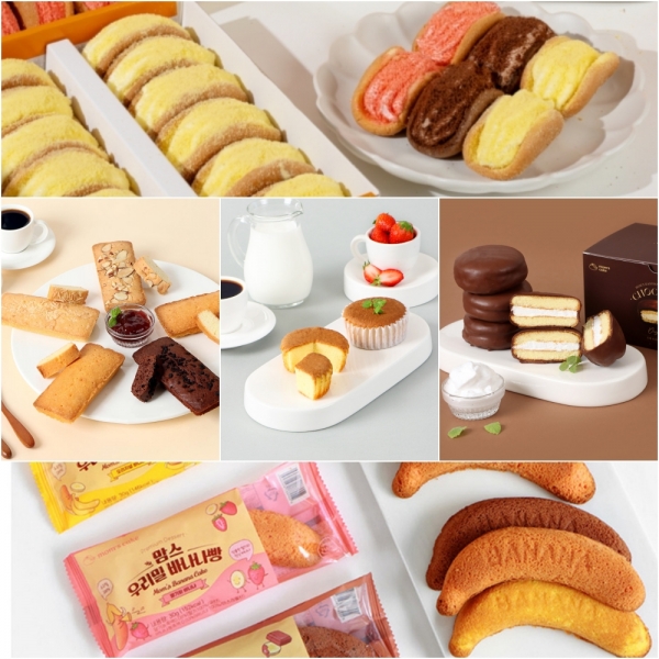 ★타임세일★[맘스케이크] 청주오믈렛 범벅 플랫파운드케이크 바나나빵 초코파이 카스테라 골라담기 달콤한 디저트 모음