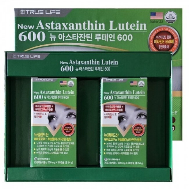 [미국직수입]NEW 아스타잔틴루테인 600 (눈 관련 건강기능식품) / 600mgx90캡슐x2(6개월분)