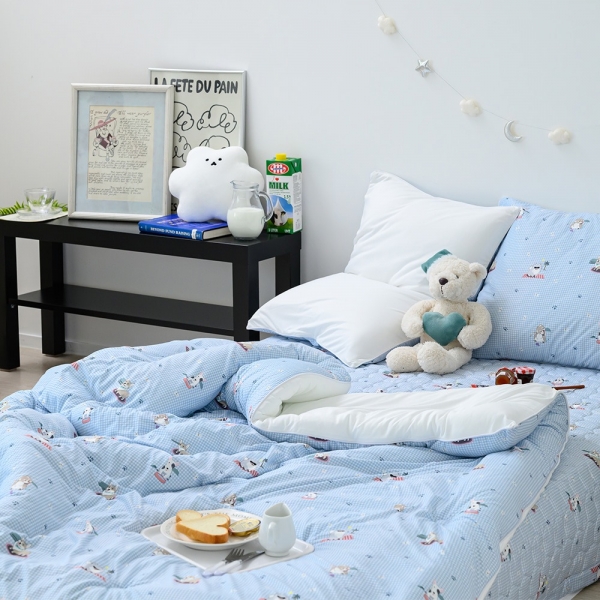 ★주말특가★ 심플 주토피아 먼지 1도 없는 울트라 스트레치 유아용 사계절 차렵이불 이불+베개커버+패드 침구 세트