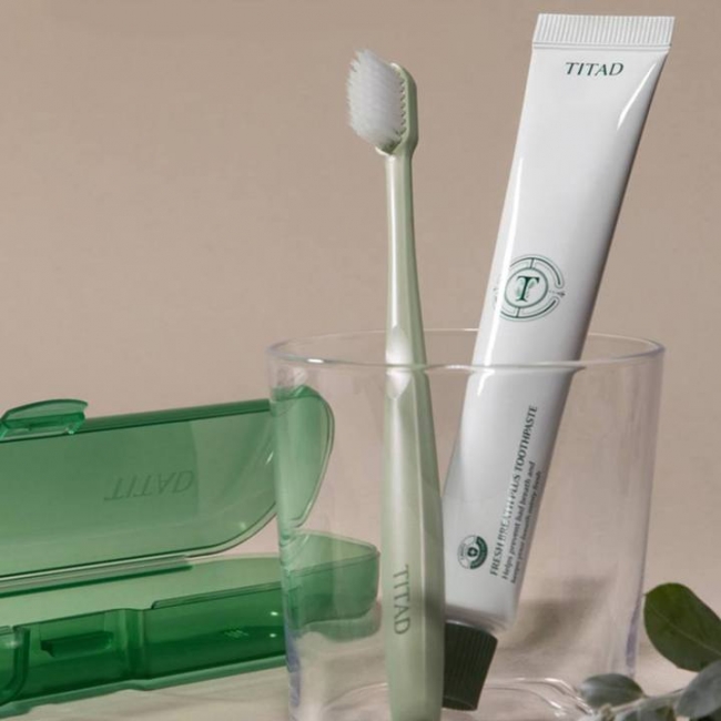 [티타드]휴대용 프리미엄 비건 치약 칫솔 세트