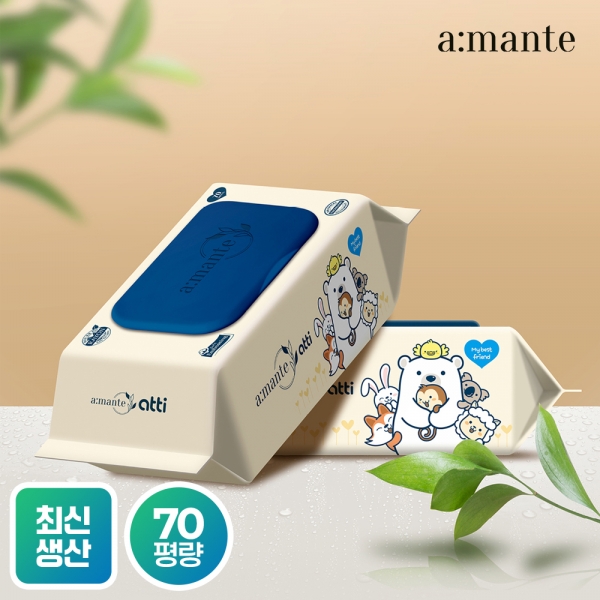 ★주말특가★ [아망떼][신제품 출시기념 SALE] 두꺼운 프리미엄 70평량 고평량 물티슈 70매 10/20팩