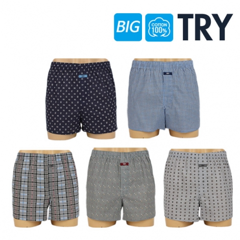 [트라이] 사계절 남성 트렁크팬티 T8B 5종세트