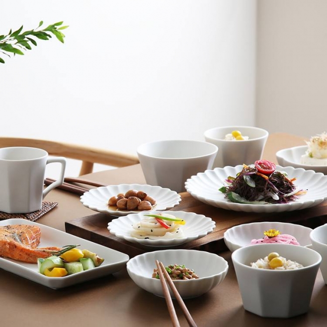 [시라쿠스]도자기 네이처 무광 2인 식기세트 15p