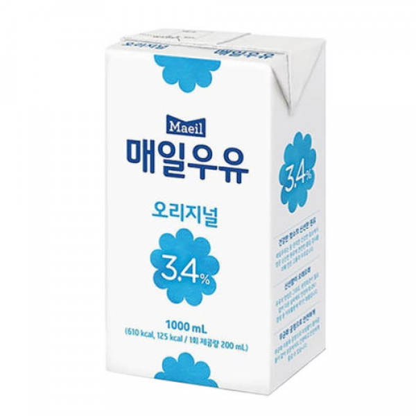 매일유업 멸균우유 오리지널 1000mL x 4팩 매일우유