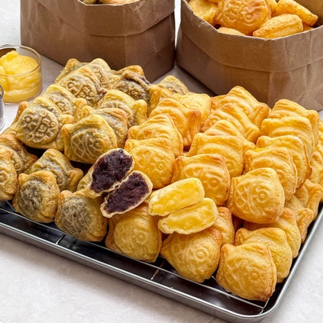 [리만월]미니골드 통팥/슈크림 잉어빵 겨울간식 544g