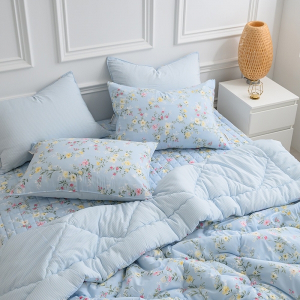 ★주말특가★심플 빅토리아 모달+알러지케어 플라워패턴 사계절 차렵이불 이불+베개커버+패드 침구 세트