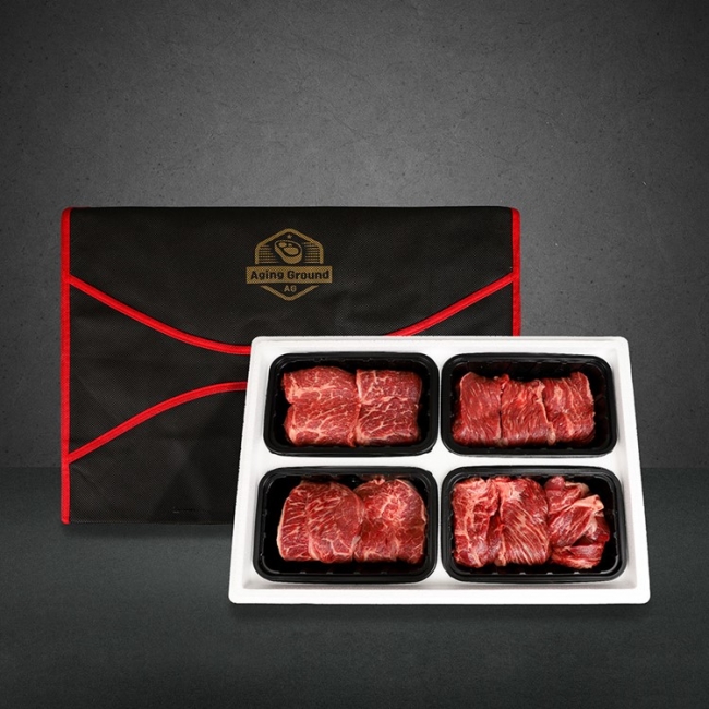 [에이징그라운드]프리미엄 숙성 소고기 선물세트 1.2kg (선물가방포함)