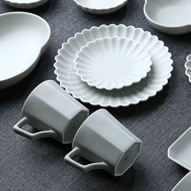 [시라쿠스]도자기 네이처 무광 2인 식기세트 15p