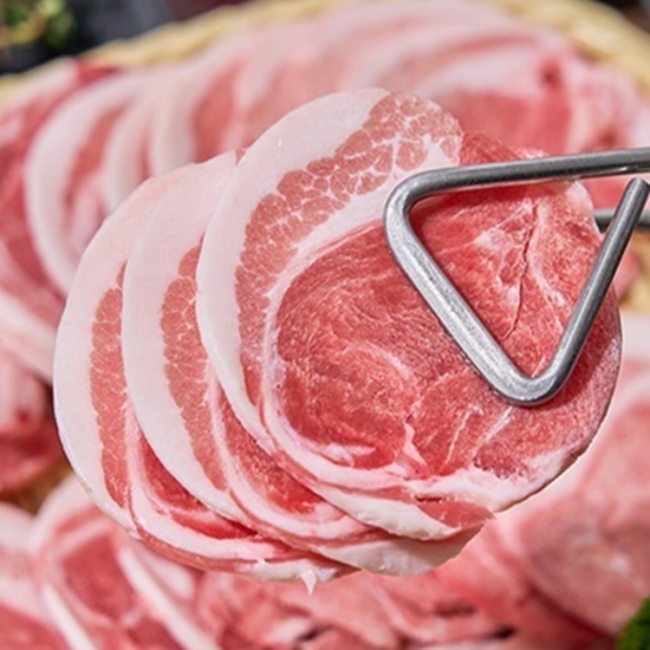 [청년축산]국내산 한돈 3mm 돈뿔항정 대패 500g