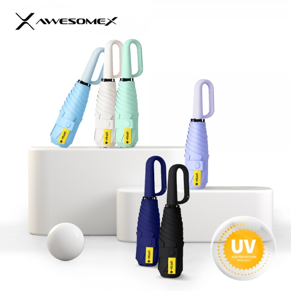 [어썸엑스]UV차단 초경량 5단 암막 파스텔 고리형 양우산 (UPF50+)