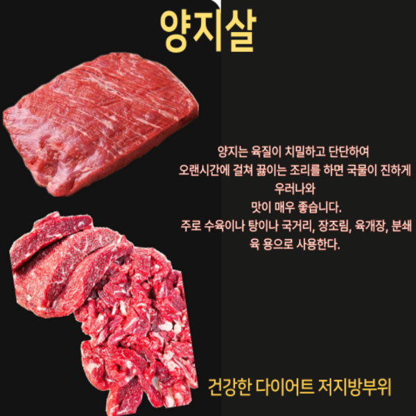 1++ 투뿔 한우 양지살/600g 소고기 국거리/장조림/수육_냉장