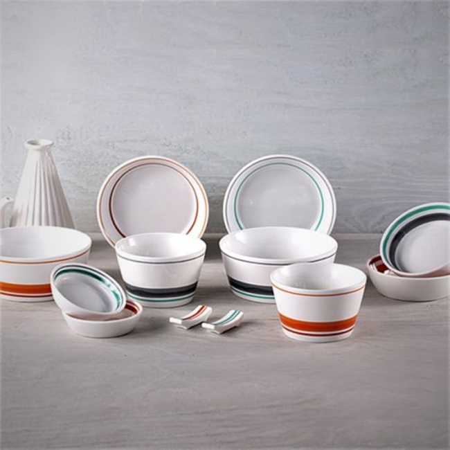 [라온까사]라인아트 2인 도자기그릇 홈세트 12P