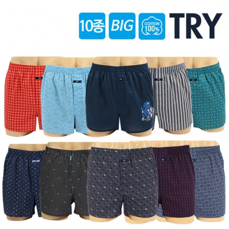 [트라이] 사계절 남성 트렁크팬티 T6 10종세트