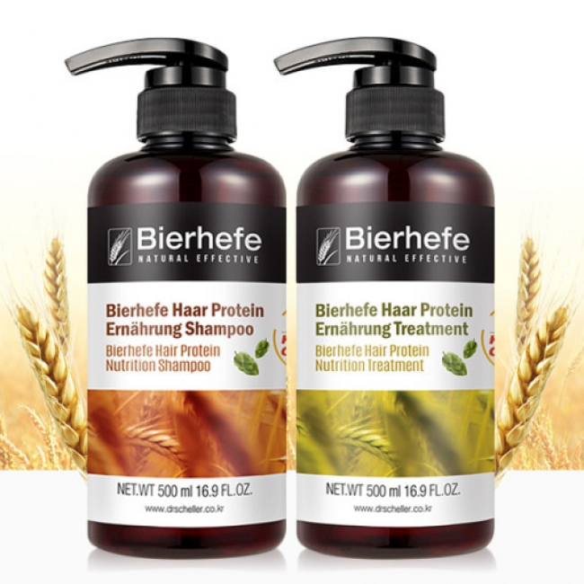 비어헤페 맥주효모 헤어단백질샴푸500ml+트리트먼트500m