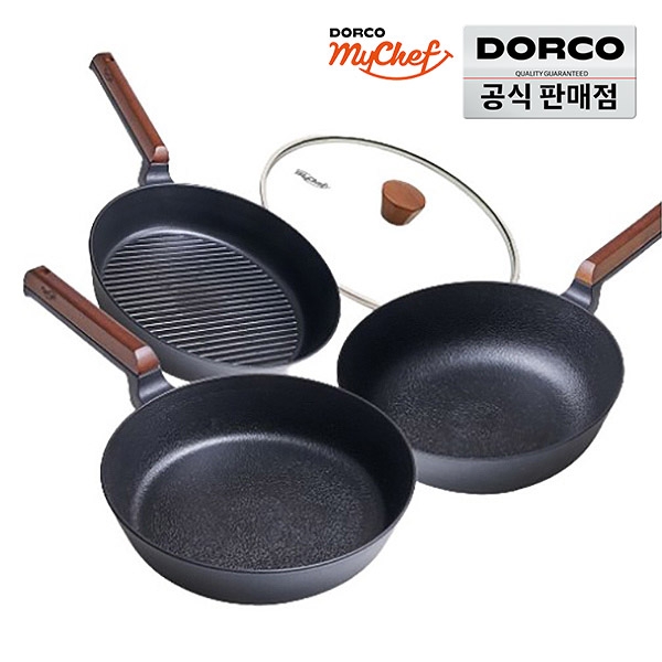 도루코 헤이즐 IH 프라이팬 4종세트 (팬28cm+궁중28cm+그릴26cm+뚜껑28cm)