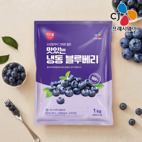 [CJ프레시웨이]  이츠웰 급속냉동 블루베리 1kg x 2팩
