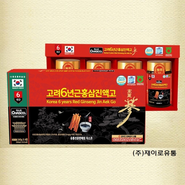 [차스코] 고려6년근 홍삼진액고 4P(쇼핑백 포함)