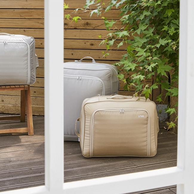 [라뽐므]나인백 프리미엄 압축파우치 가방 그레이 / 베이지 색상 택1