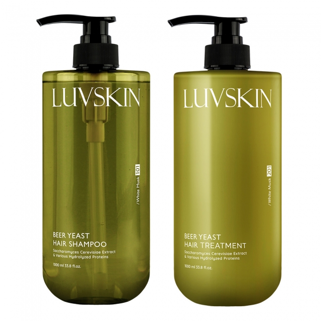 루브스킨 맥주효모 샴푸/트리트먼트 (화이트머스크향) 1L x 2개