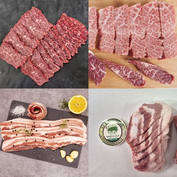 ★리뷰이벤트★ [영덕축산] 한우1++(9) 모듬 구이 600g 구매시 오겹살 600g 공짜!!