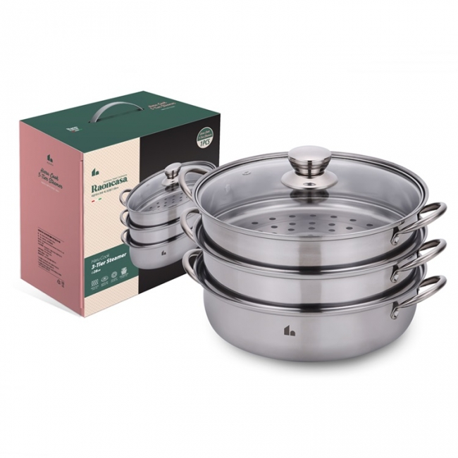 [라온까사]하루쿡 28cm 대용량 전골냄비 찜기 (2단/3단)