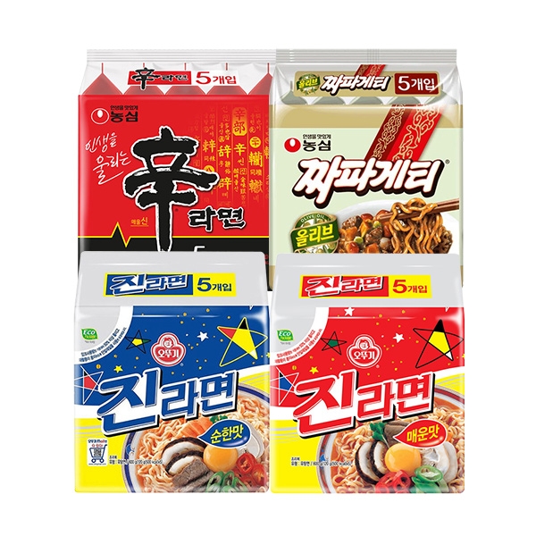 [농심]신라면(5개)+짜파게티(5개)+진라면(10개)(순한맛+매운맛)