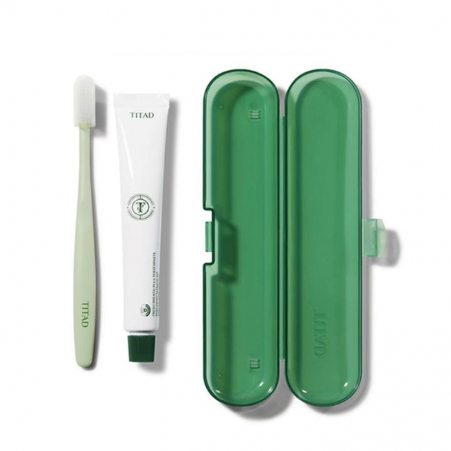 [티타드]휴대용 프리미엄 비건 치약 칫솔 세트