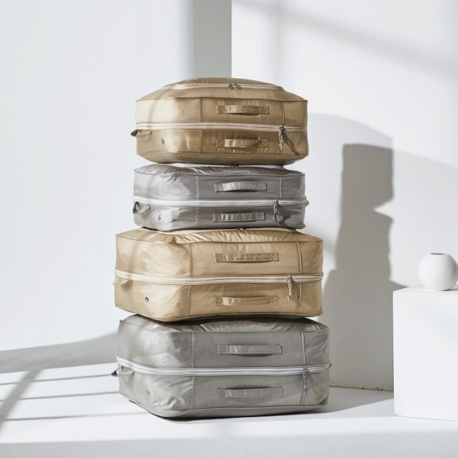 [라뽐므]나인백 프리미엄 압축파우치 가방 그레이 / 베이지 색상 택1