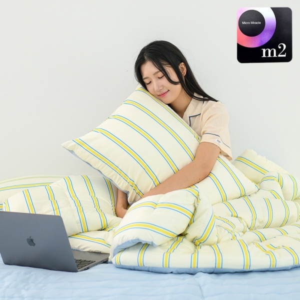 ★주말특가★ 심플 프리미엄 고밀도 알러지케어 M2 레트로 시리즈 이불+베개커버+패드 침구 세트