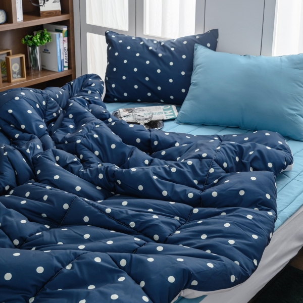 ★주말특가★ 심플 먼지없는 도트 세미마이크로 키치한 도트패턴 이불+베개커버+패드 침구 세트