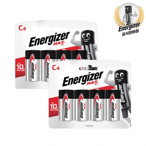 에너자이저 알카라인 맥스 C 4입+4입(총8입)