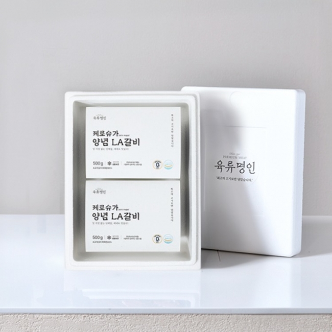 [육류명인]초이스등급 프리미엄 LA꽃갈비 제로슈가 양념 1kg/2kg