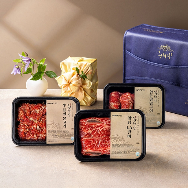 [왕비집]양념갈비 선물세트 유황 먹인 한돈 양념구이+LA갈비/소왕갈비
