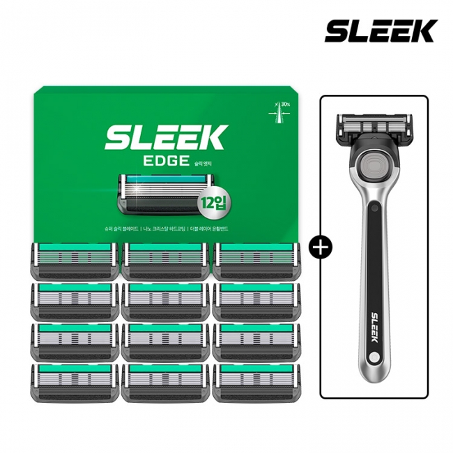 도루코 SLEEK 슬릭 엣지 면도날 기획세트 4호(12입)+엣지 면도기 증정