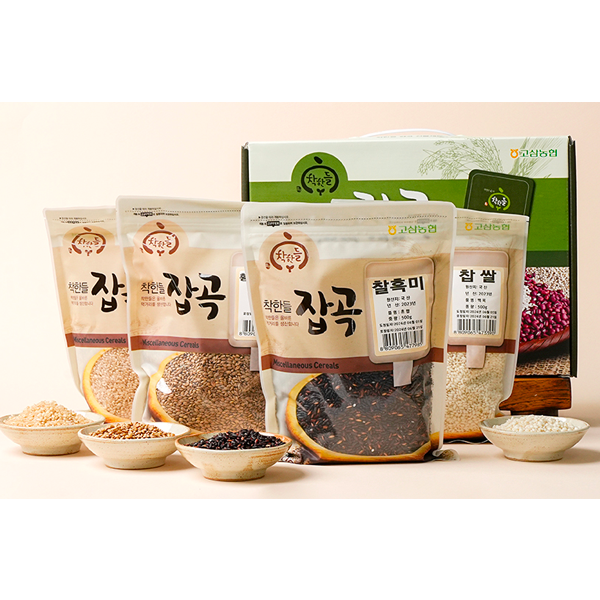 (농할) [고삼농협 착한들] 세트 3호 잡곡 4종 2kg (구성 : 찹쌀 500g, 현미 500g, 찰흑미 500g, 황금찰보리 500g )