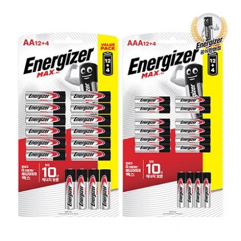에너자이저 맥스 건전지 AA16입+AAA16입