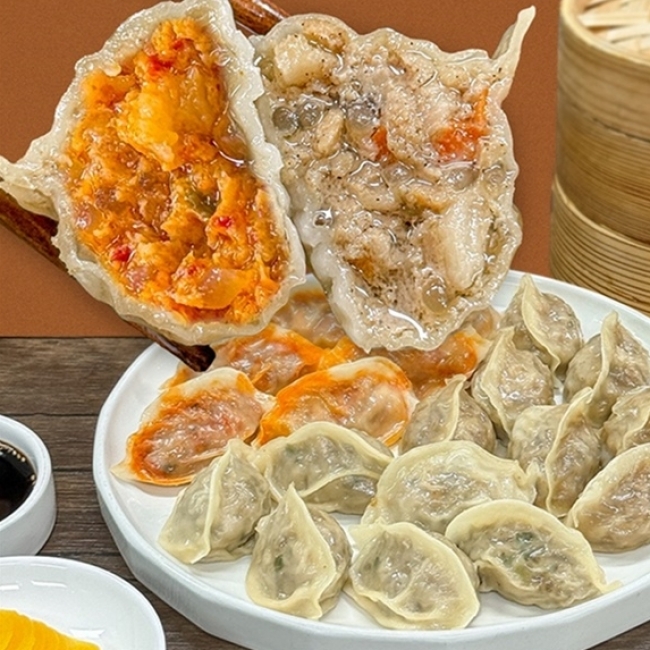 [만두명인]얇은피 잎새만두 육즙고기/김치/갈비만두 3팩