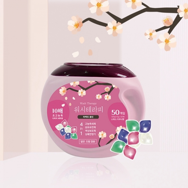 [워시테라피]고농축 세탁세제 섬유유연제캡슐 다우니향 50개입