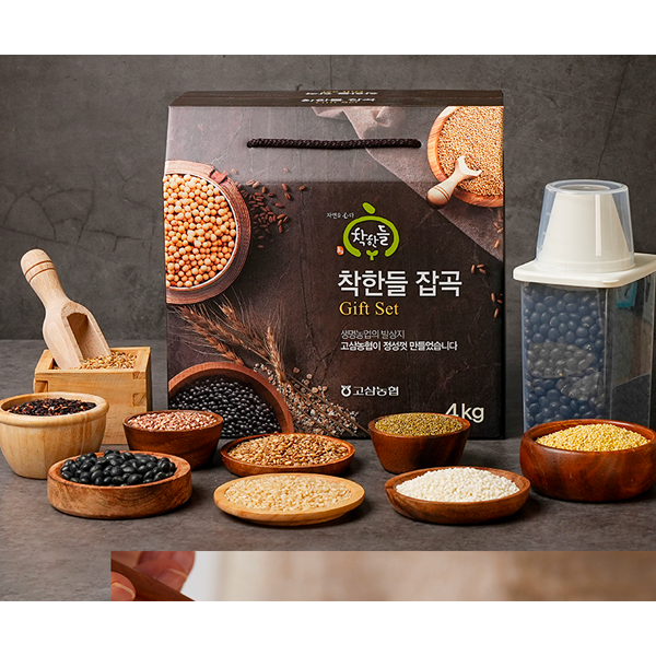 (농할) [고삼농협 착한들] 잡곡세트 1호 4kg 8종 (구성 : 찹쌀,현미, 찰흑미, 황금찰보리, 차조, 찰수수, 찰기장, 서리태 각 500g)