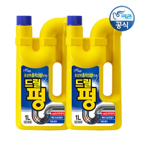 피죤 드릴펑 배수구세정제 1Lx2
