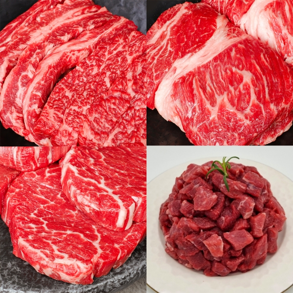 ★신선위크★ [설특가] 국내산 1등급 소고기 600g 세트 국거리, 등심, 안심, 갈빗살, 스테이크