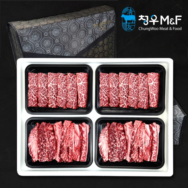 ★신선위크★(농할) 청우람 국내산 투뿔 한우 갈비살 선물세트 1kg 꽃갈비살400g 갈비살600g