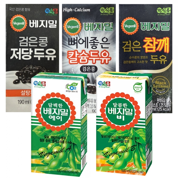 ★단독★ 정식품 베지밀 두유 190ml x24팩 모음 A B 검은콩 검은참깨 식사대용