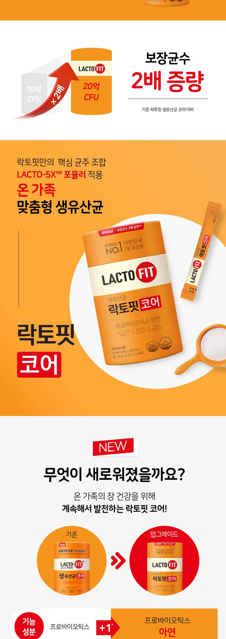 [종근당건강] 락토핏 생유산균 코어 2g 60포